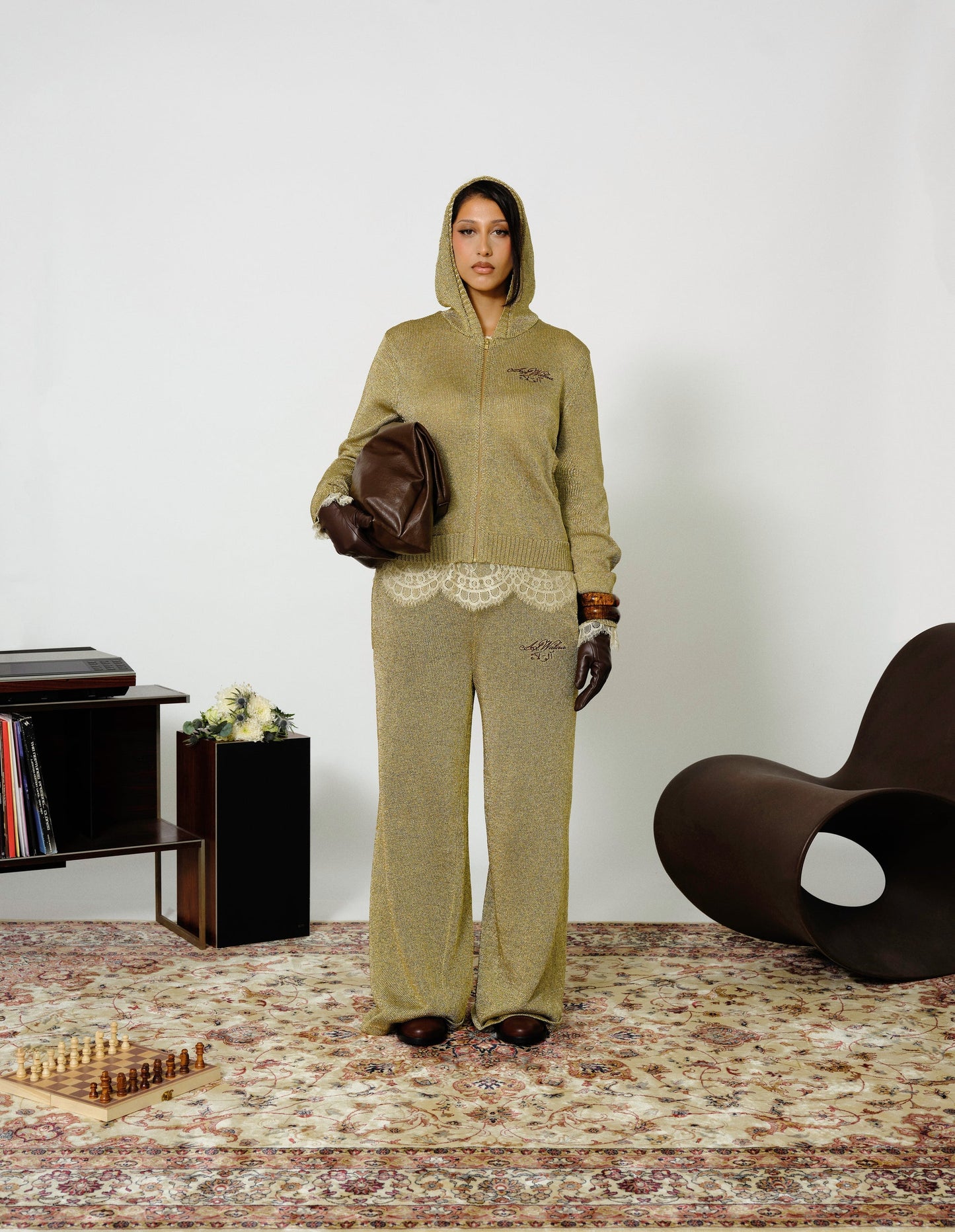 Gold Metallic Knit Set