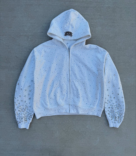 Rhinestone Zip-Up