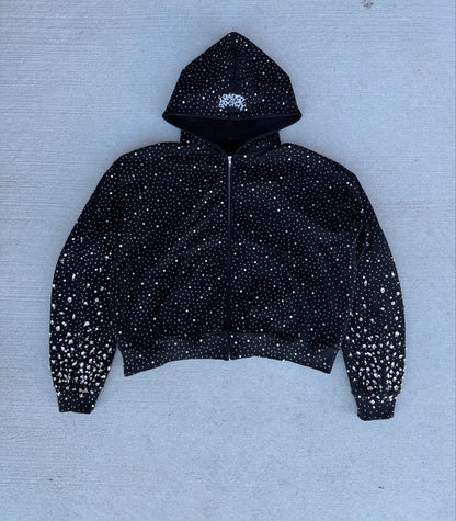 Rhinestone Zip-Up