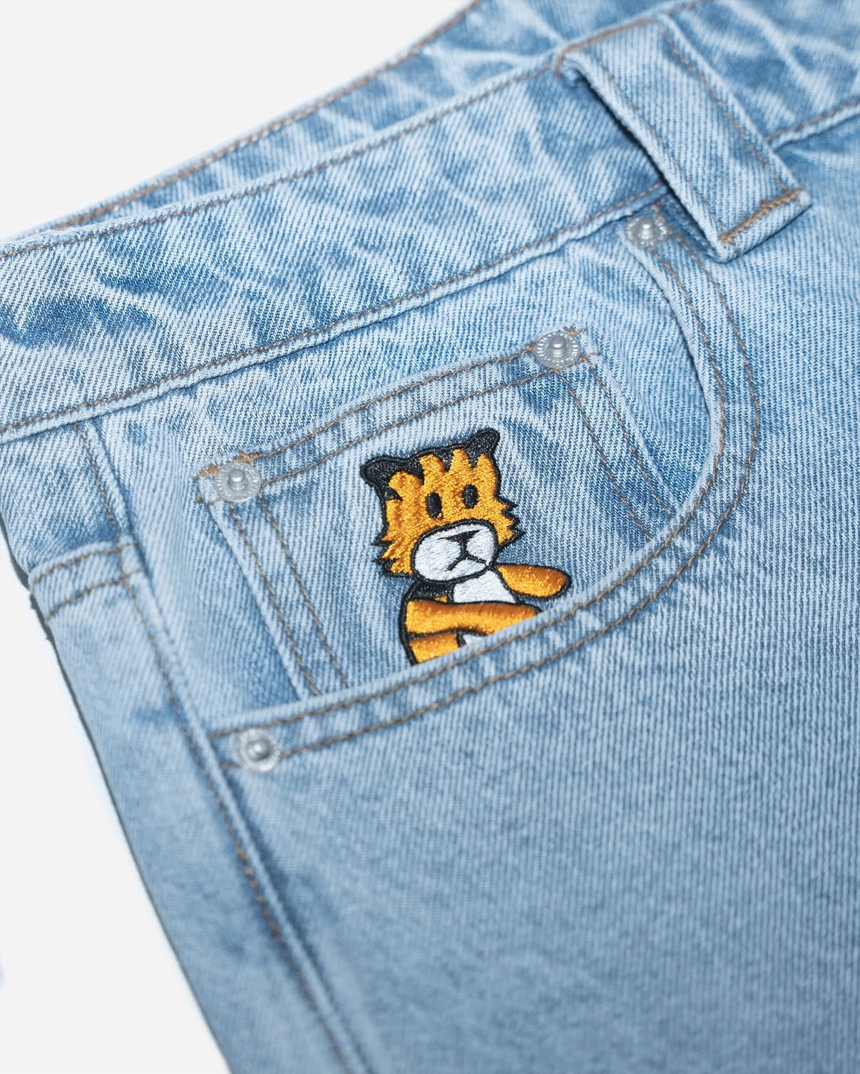 Tiger Embroidered Jeans