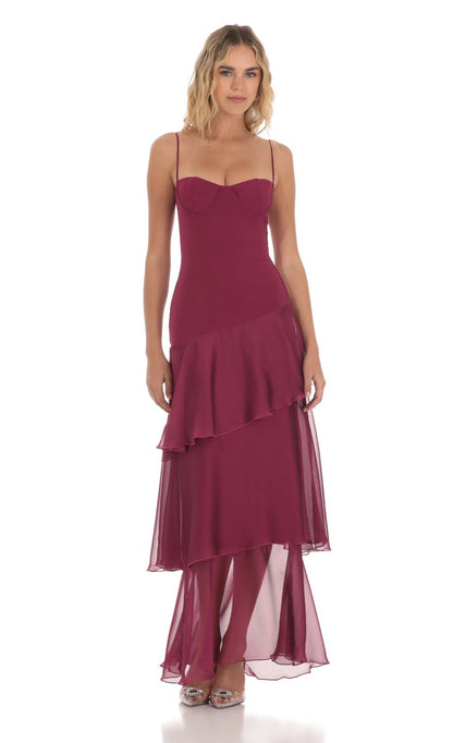 Long Ruffle Maxi Dress